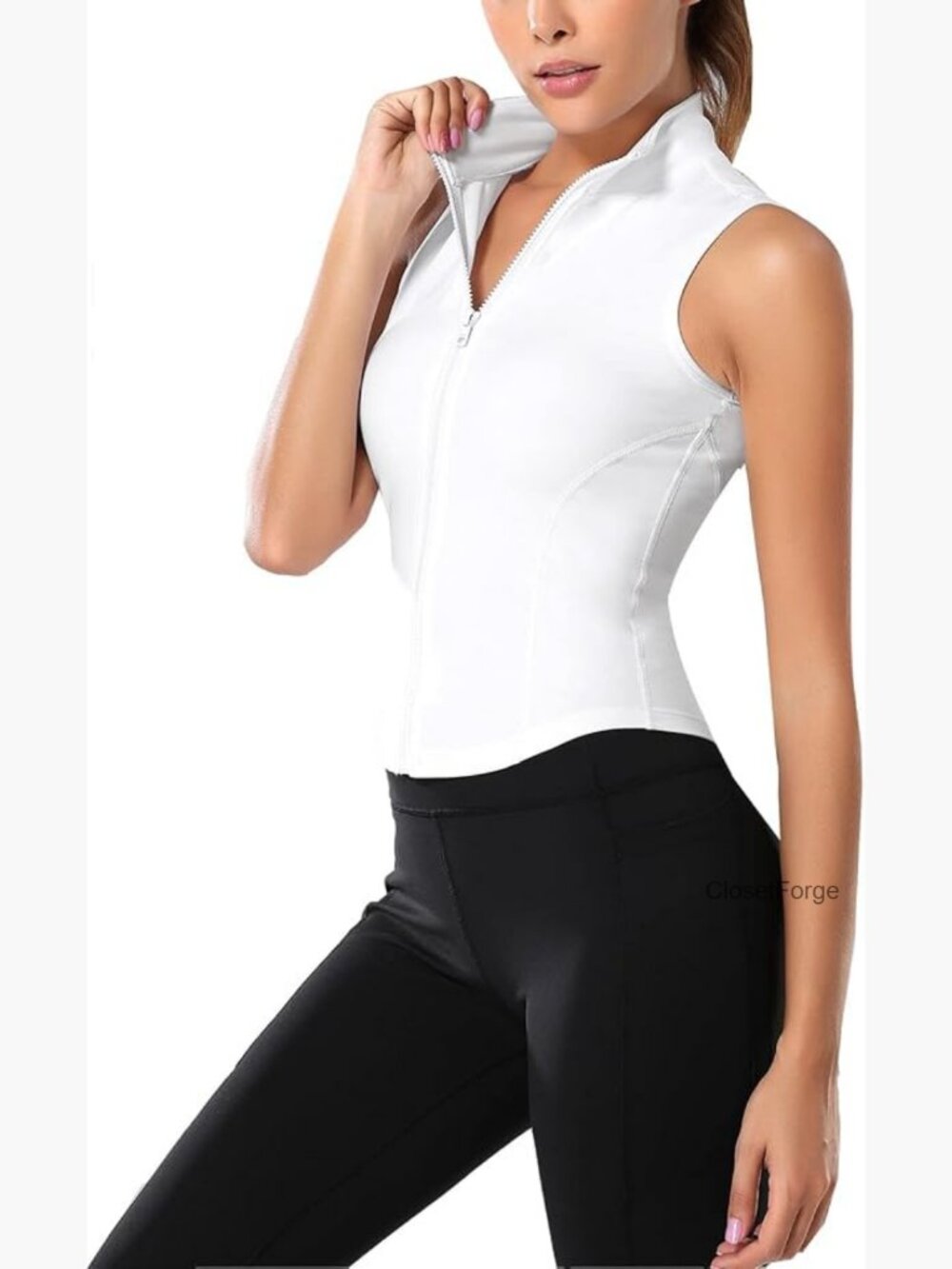 Full Zip Sleeveless Workout Yoga Jacket Vest Golf Shirt